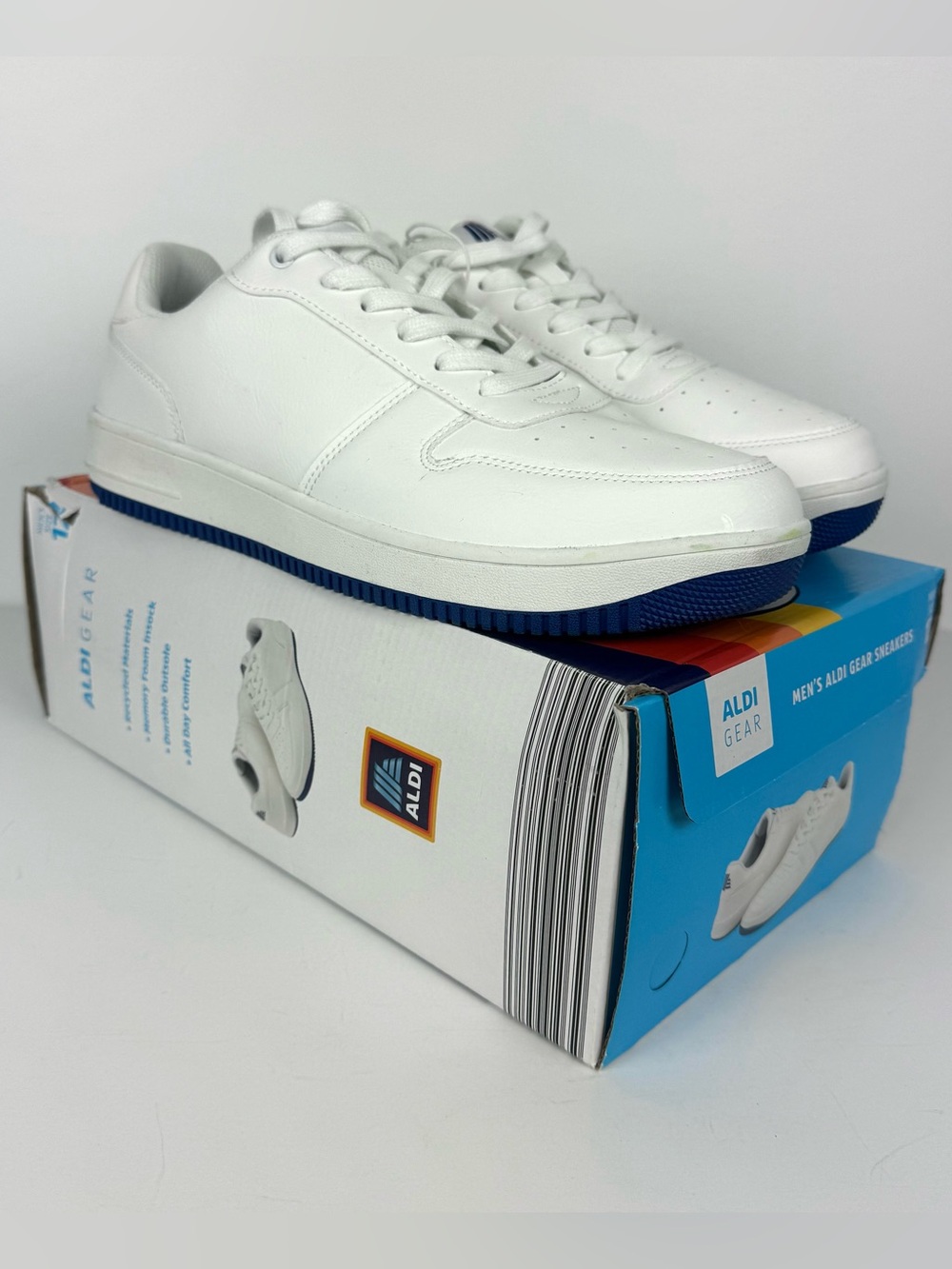 Aldi Gear White Sneakers Men Size 12